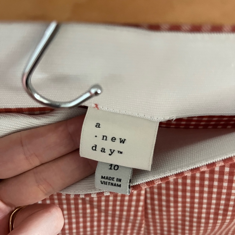 Red Gingham Women's Business Casual Pants - Picture 4 of 5